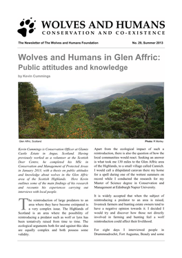 Wolves and Humans in Glen Affric: Public Attitudes and Knowledge by Kevin Cummings