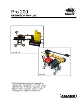 Pro 200 OPERATION MANUAL