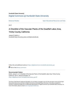 A Checklist of the Vascular Plants of the Deadfall Lakes Area, Trinity County, California