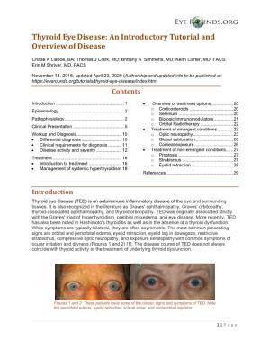 Thyroid Eye Disease: an Introductory Tutorial and Overview of Disease