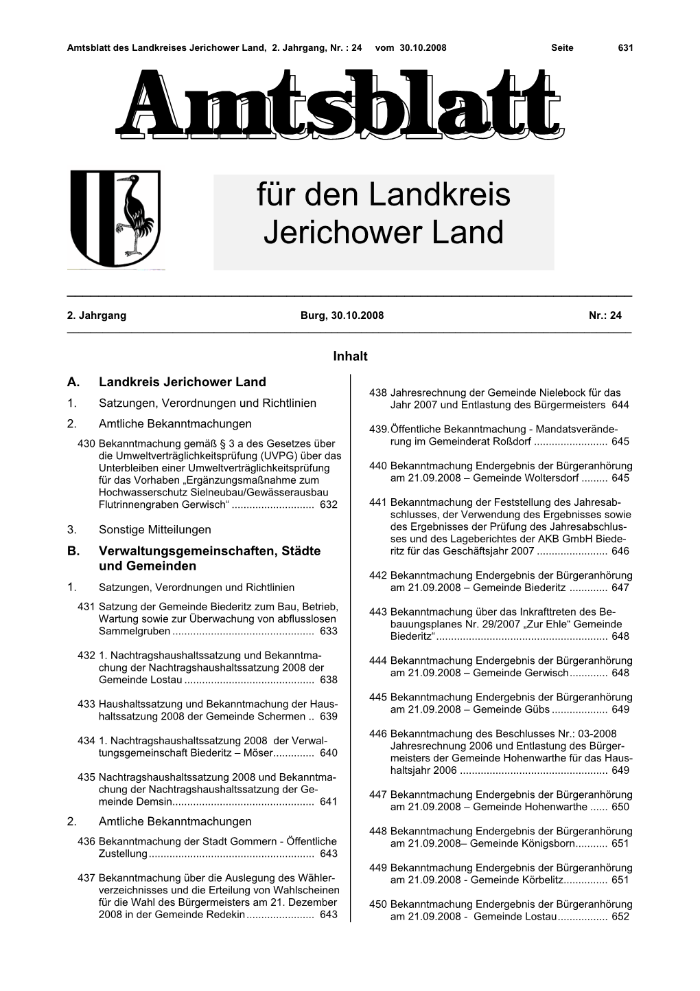 Für Den Landkreis Jerichower Land