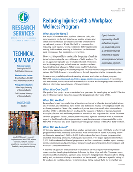 Reducing Injuries with a Workplace Wellness Program