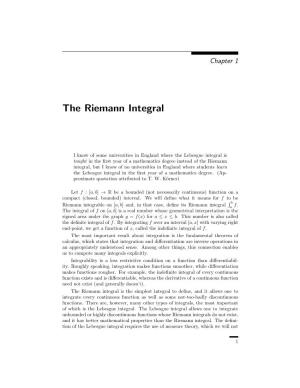 The Riemann Integral