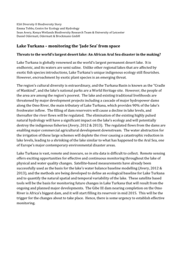 Lake Turkana – Monitoring the ‘Jade Sea’ from Space