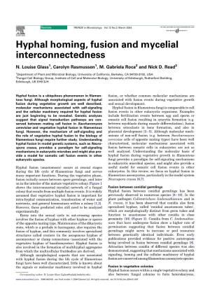 Hyphal Homing, Fusion and Mycelial Interconnectedness