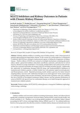 SGLT2 Inhibitors and Kidney Outcomes in Patients with Chronic Kidney Disease
