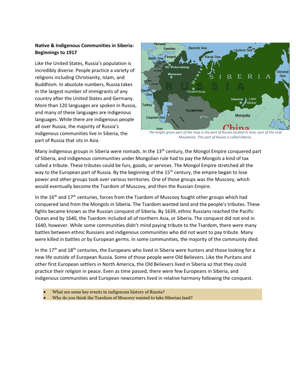 Native & Indigenous Communities in Siberia