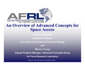 An Overview of Advanced Concepts for Space Access