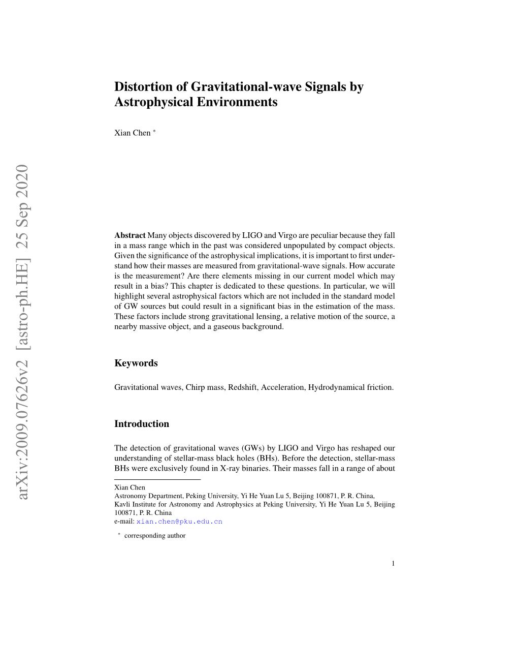 Arxiv:2009.07626V2 [Astro-Ph.HE] 25 Sep 2020 Kavli Institute for Astronomy and Astrophysics at Peking University, Yi He Yuan Lu 5, Beijing 100871, P