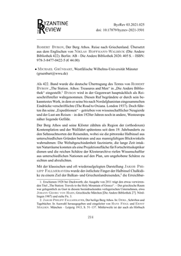 Byzrev 03.2021.025 Doi: 10.17879/Byzrev-2021-3501