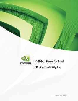 NVIDIA Nforce for Intel CPU Compatibility List