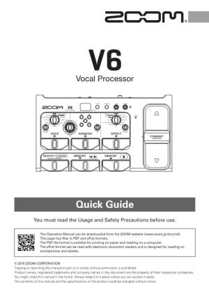 V6 Quick Guide (958 KB Pdf)