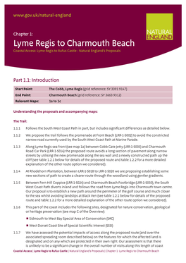 Lyme Regis to Charmouth Beach Coastal Access: Lyme Regis to Rufus Castle - Natural England’S Proposals