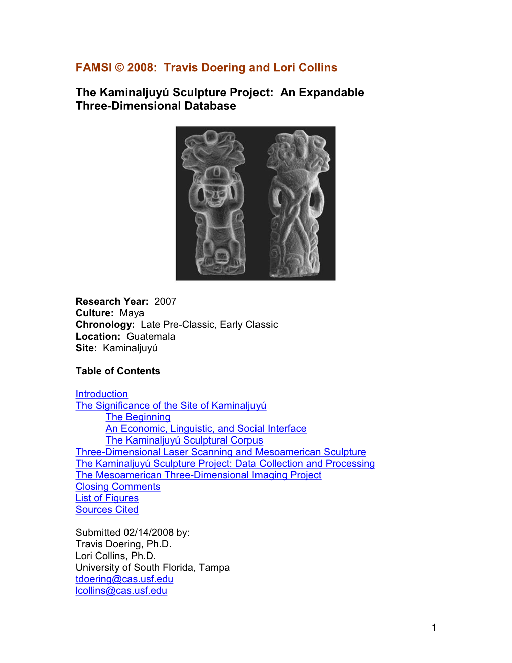The Kaminaljuyú Sculpture Project: an Expandable Three-Dimensional Database