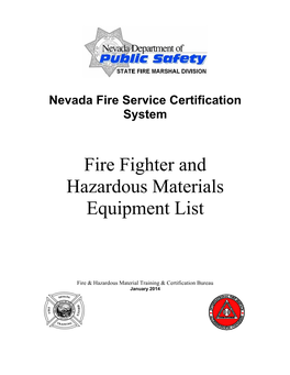 Fire Fighter and Hazardous Materials Equipment List