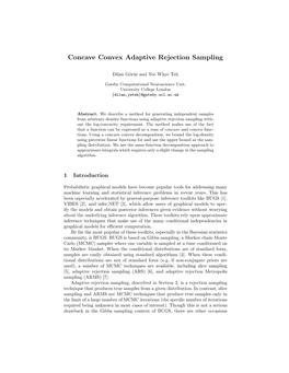 Concave Convex Adaptive Rejection Sampling