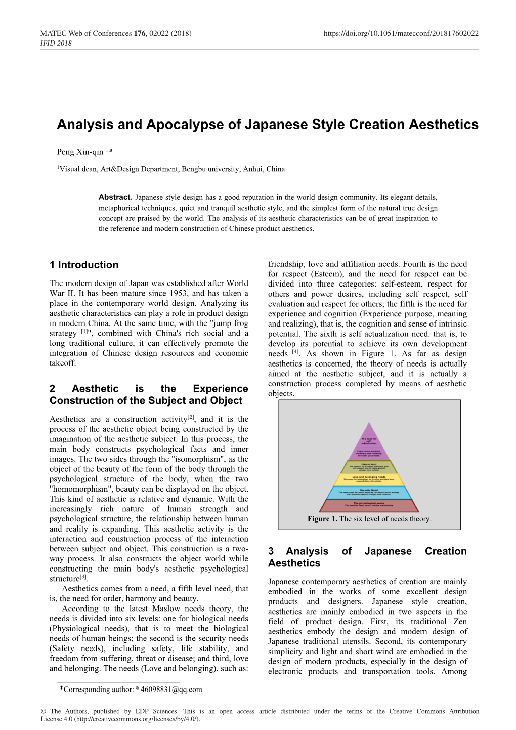 Analysis and Apocalypse of Japanese Style Creation Aesthetics