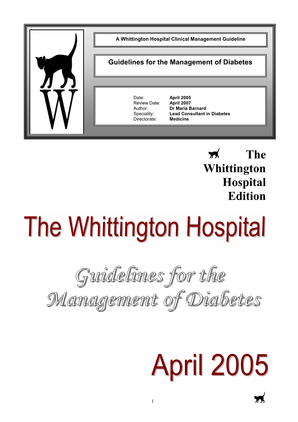 Guidelines for the Management of Diabetes