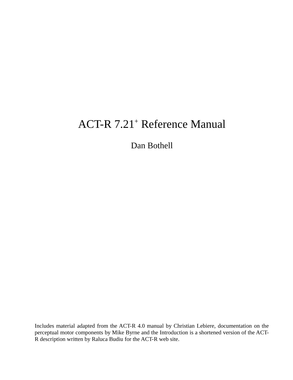 ACT-R 7.21+ Reference Manual
