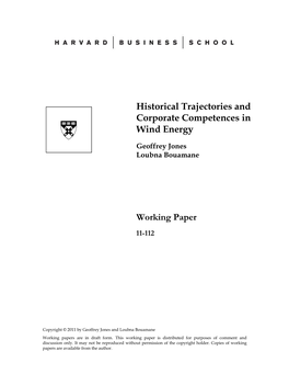 Historical Trajectories and Corporate Competences in Wind Energy