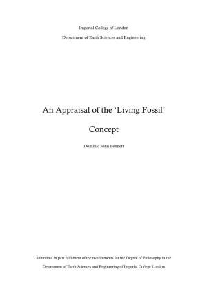 An Appraisal of the 'Living Fossil' Concept