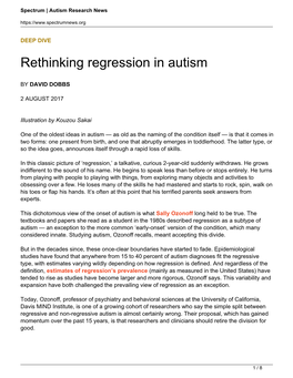 Rethinking Regression in Autism