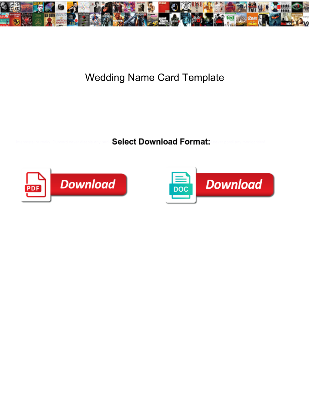 Wedding Name Card Template