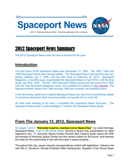 2012 Spaceport News Summary