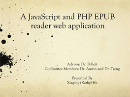 A Javascript and PHP EPUB Reader Web Application