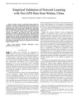 Empirical Validation of Network Learning with Taxi GPS Data from Wuhan, China
