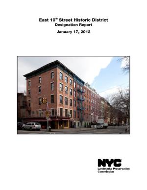East 10Th Street Historic District Designation Report