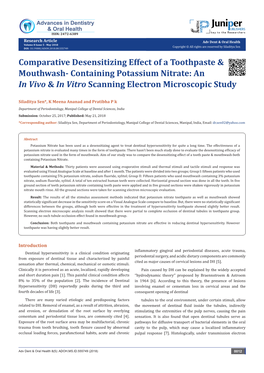 Comparative Desensitizing Effect of a Toothpaste & Mouthwash