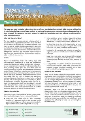 Paper from Alternative Fibres the Facts