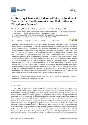 Optimizing Chemically Enhanced Primary Treatment Processes for Simultaneous Carbon Redirection and Phosphorus Removal