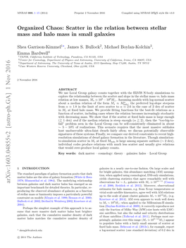 Organized Chaos: Scatter in the Relation Between Stellar Mass and Halo Mass in Small Galaxies