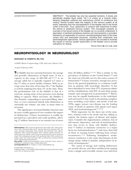Neurophysiology in Neurourology