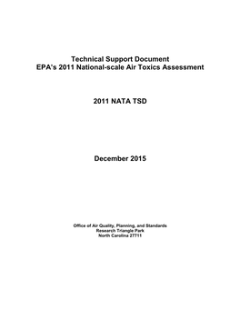 2011 NATA Technical Support Document