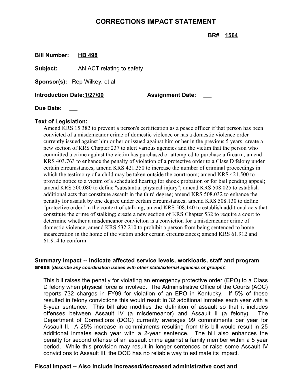 Corretions Impact Statement s4