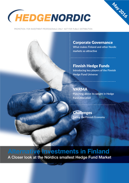 Alternative Investments in Finland a Closer Look at the Nordics Smallest Hedge Fund Market - May 2016 - May 2016