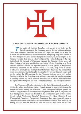 A Brief History of the Medieval Knights Templar