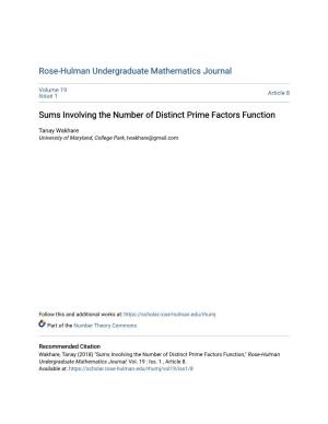 Sums Involving the Number of Distinct Prime Factors Function