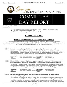 Committee Day Report