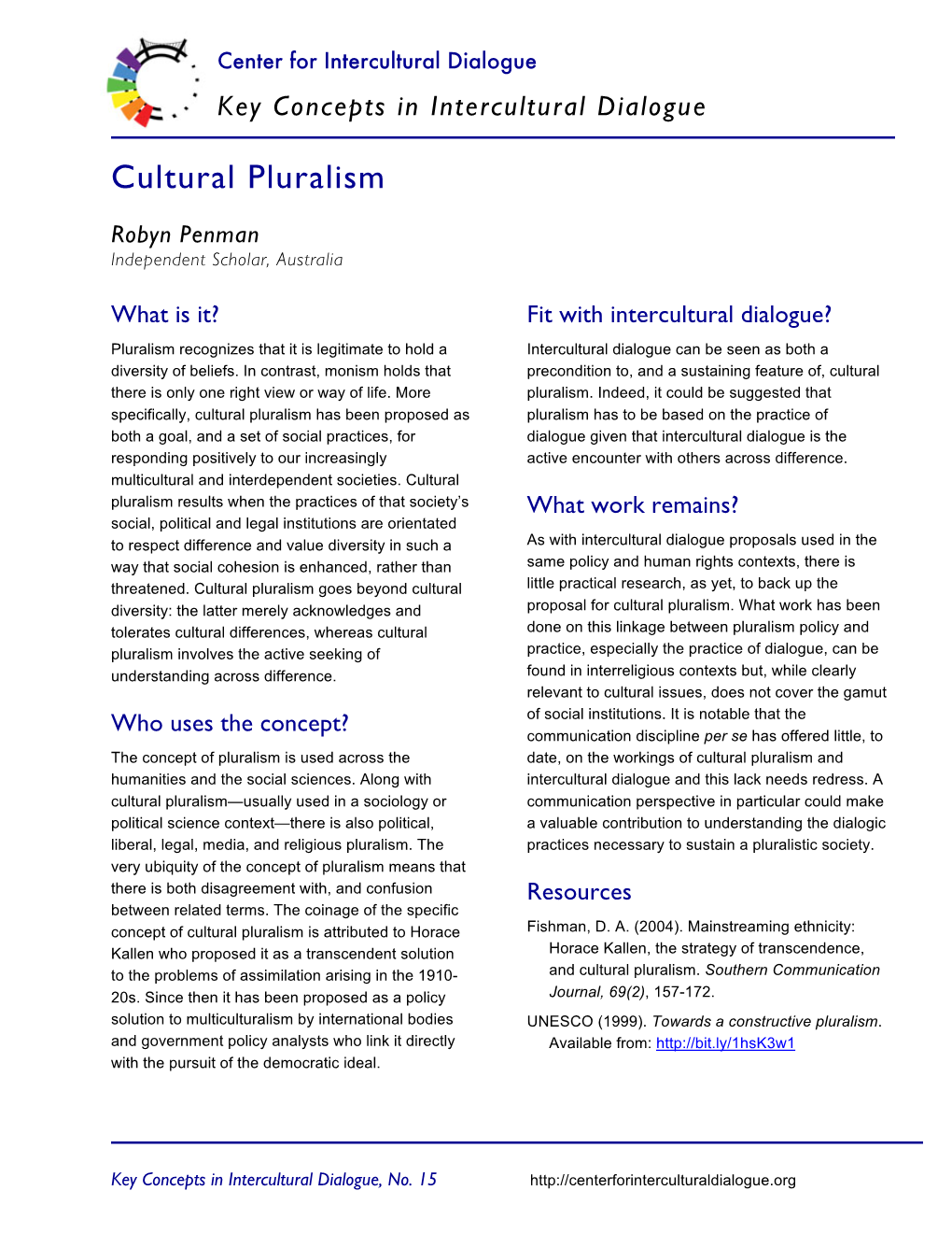 Cultural Pluralism