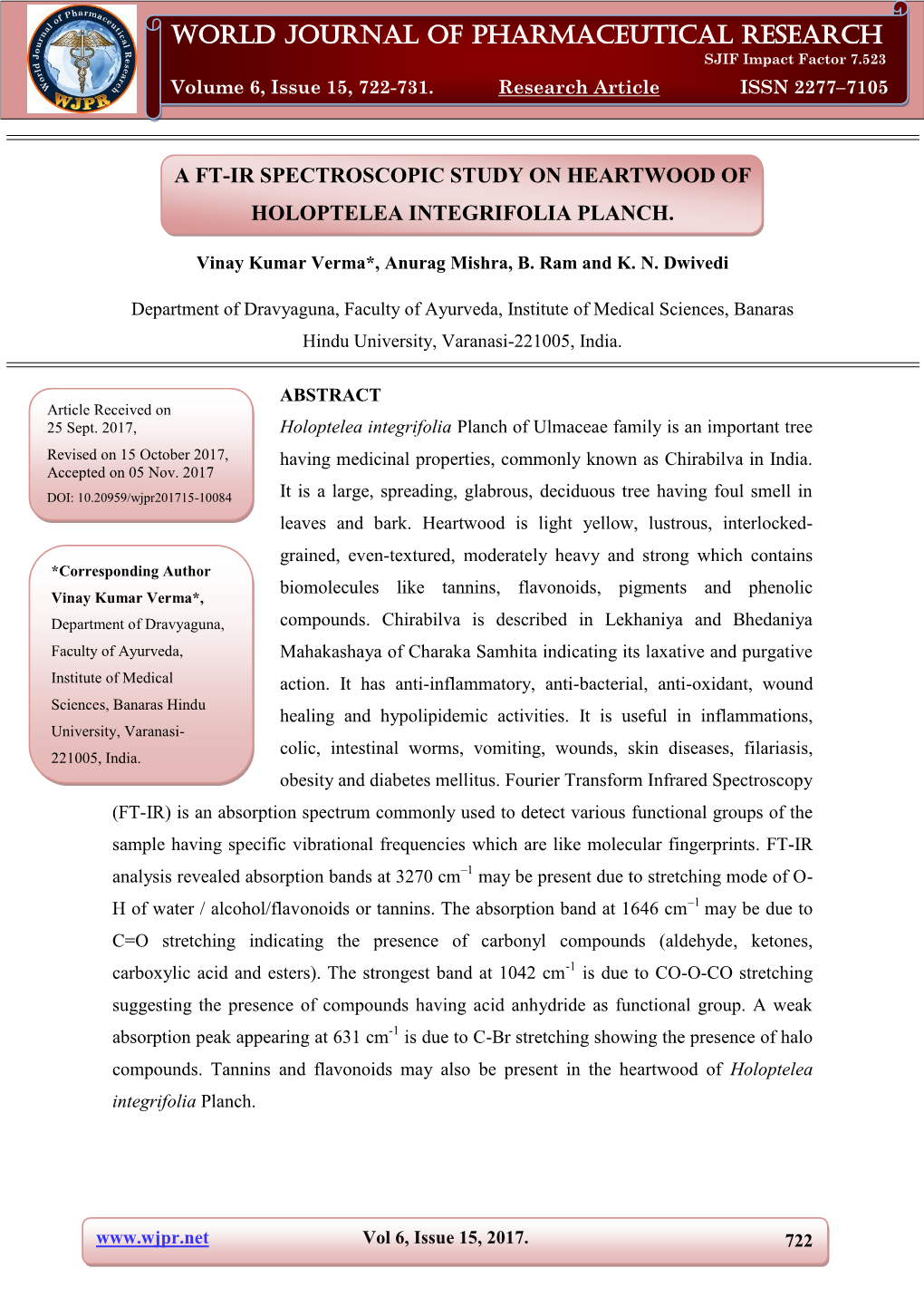 World Journal of Pharmaceutical Research Vinay Et Al