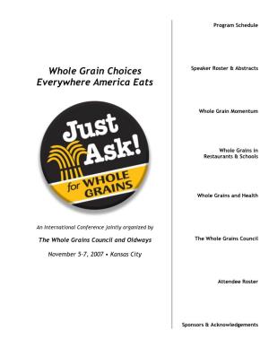 Whole Grain Choices Everywhere America Eats