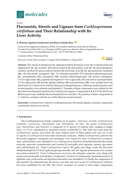 Flavonoids, Sterols and Lignans from Cochlospermum Vitifolium and Their Relationship with Its Liver Activity