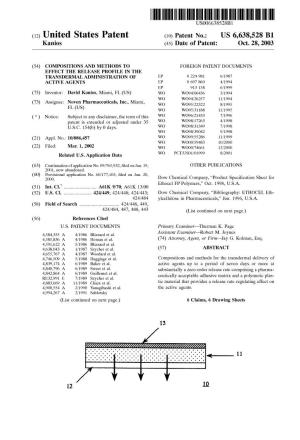 (12) United States Patent (10) Patent No.: US 6,638,528 B1 Kanios (45) Date of Patent: Oct