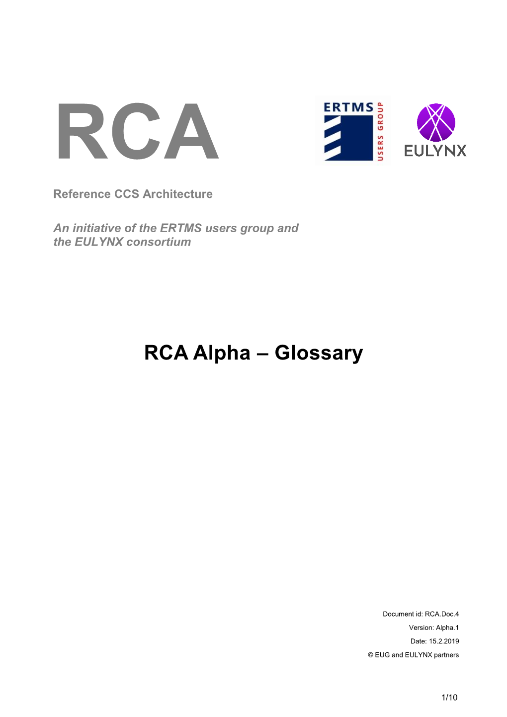 RCA Alpha – Glossary