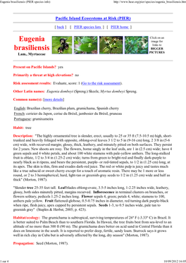 Eugenia Brasiliensis (PIER Species Info)