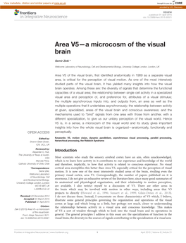 Area V5—A Microcosm of the Visual Brain